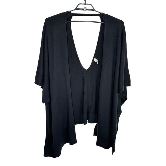 Lululemon Womens Free To Coast Wrap One Size Black Shawl Cotton Silk Blend - Picture 1 of 5